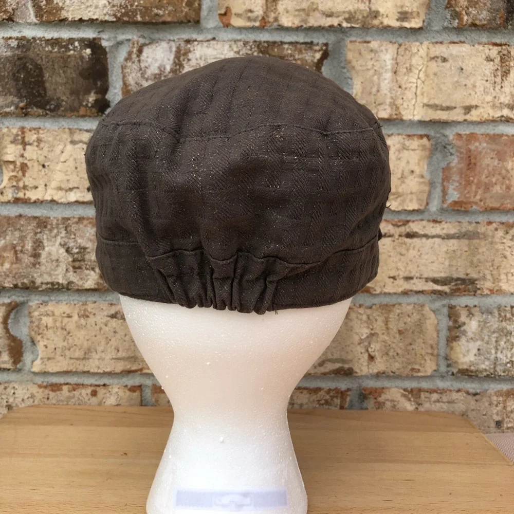 Mudd Vintage Cotton Green/Brown‎ Distressed Patches Floral Print Linen Cap OS